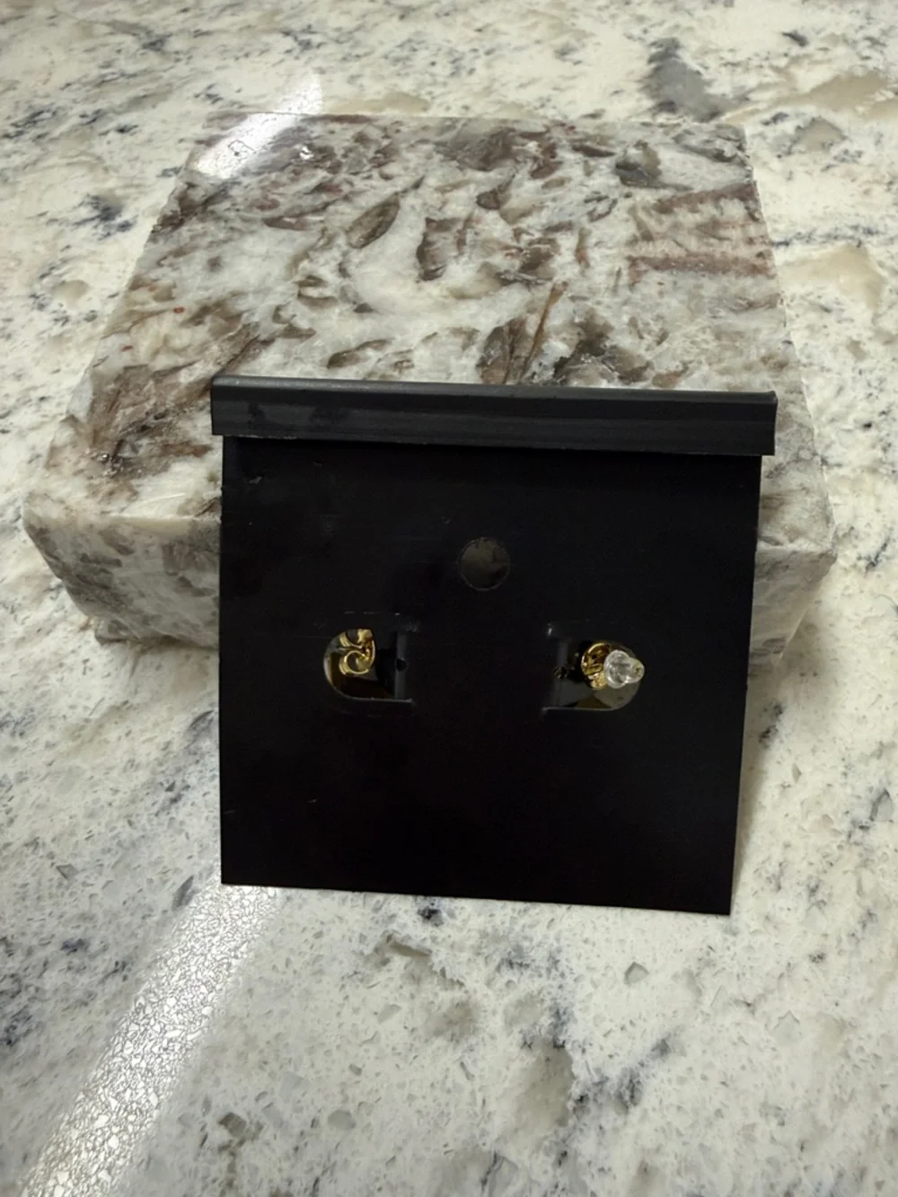 Coach Signature Enamel Huggie Earrings Gold and Black - Picture 2 of 2